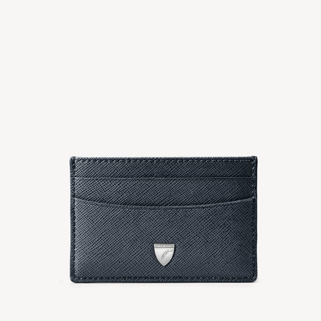 Slim Credit Card Holder  Navy Saffiano