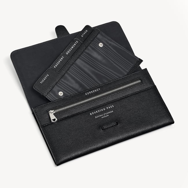 Travel Wallet Black Saffiano