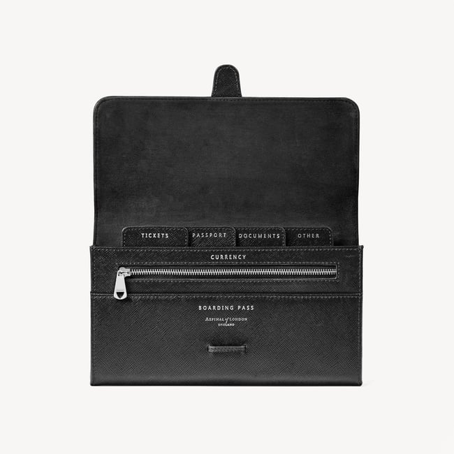 Travel Wallet Black Saffiano