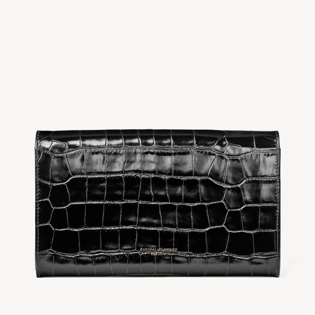 Travel Wallet Deep Shine Black Croc