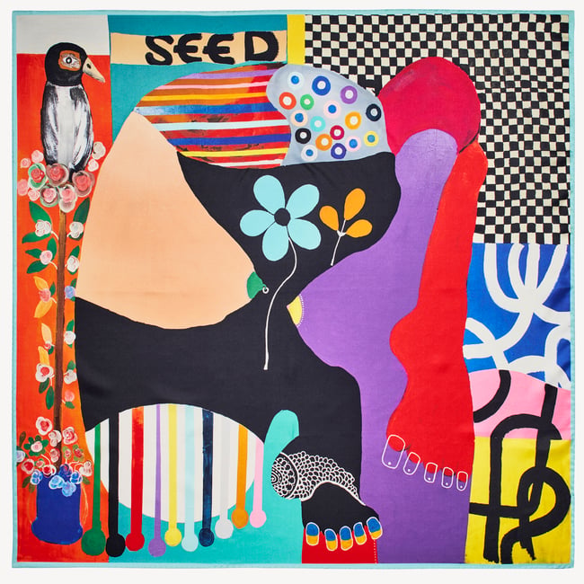 Aspinal x Kojo Marfo Silk Scarf Object Of Worship 