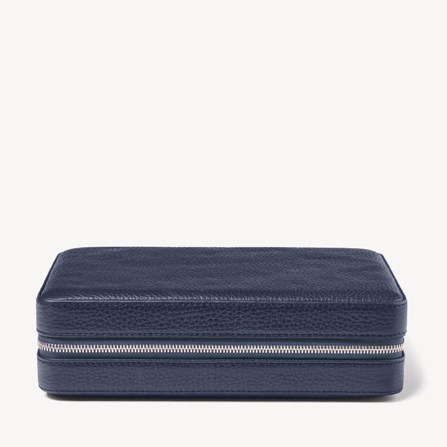 Large Travel Jewellery Case Navy Pebble
