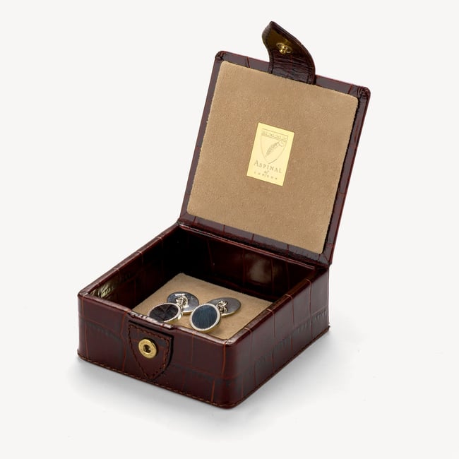 Stud Box Deep Shine Amazon Brown Croc