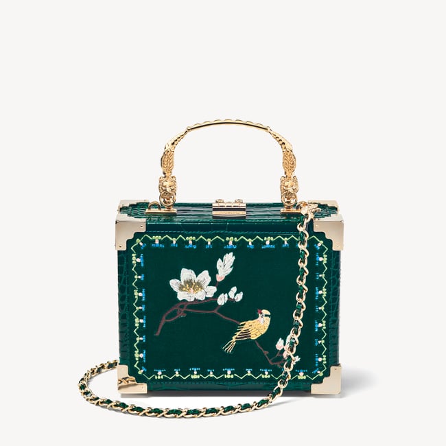 Trunk Evergreen Velvet & Patent Croc