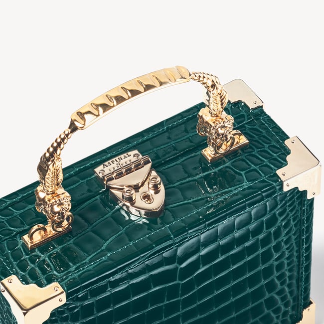 Trunk Evergreen Velvet & Patent Croc