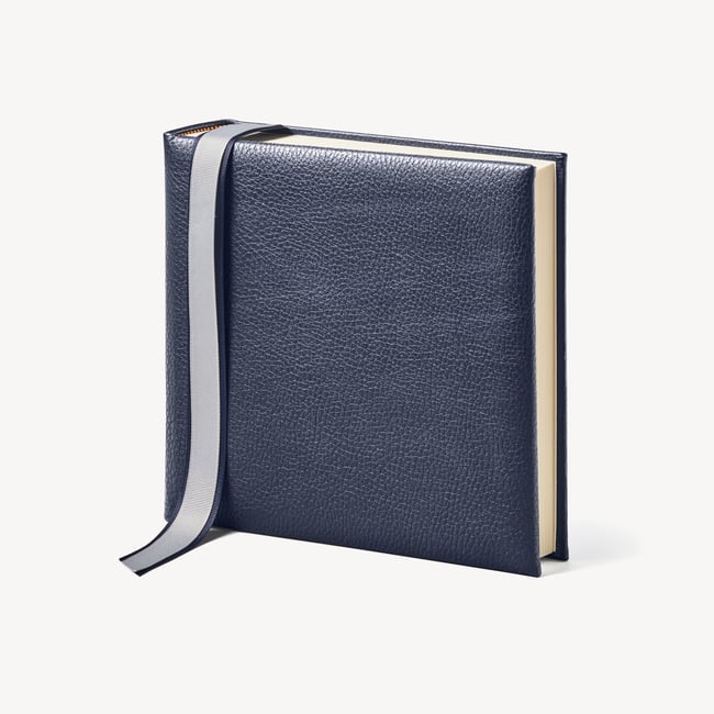 8-inch Leather Photo Album Navy Pebble