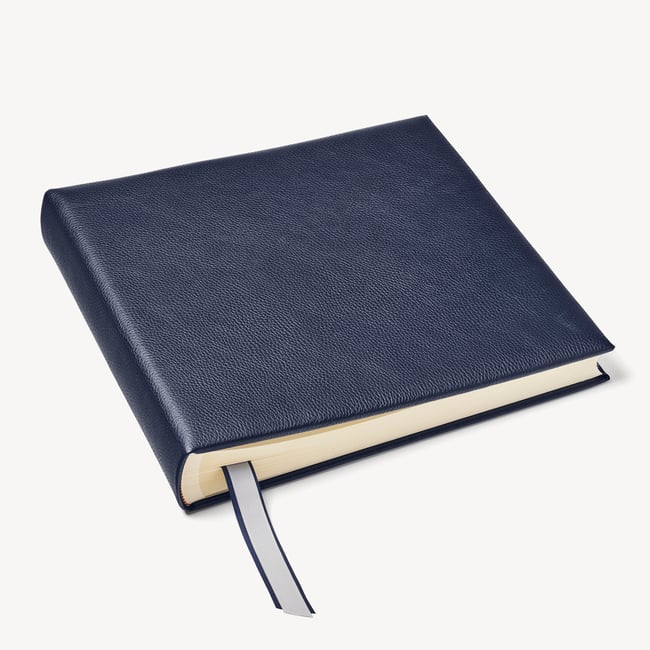 14-inch Leather Photo Album Navy Pebble