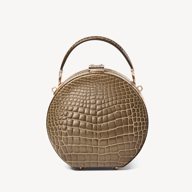 Hat Box Mocha Patent Croc