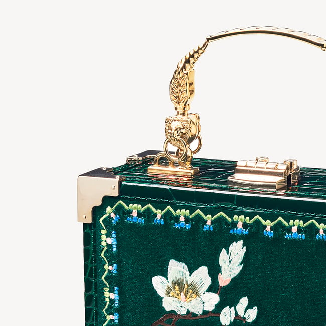 Trunk Evergreen Velvet & Patent Croc