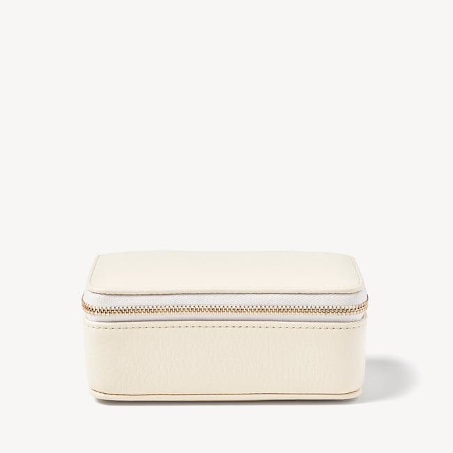 Medium Travel Jewellery Case Ivory Pebble