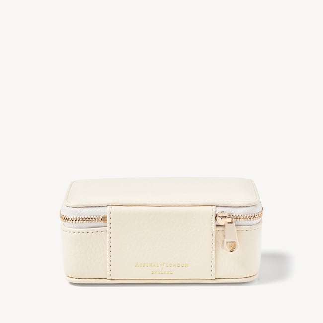 Medium Travel Jewellery Case Ivory Pebble