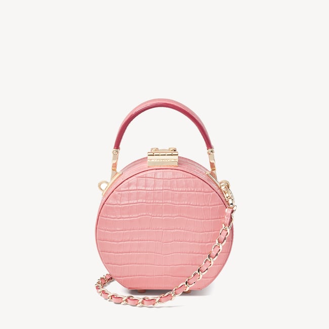 Micro Hat Box Deep Shine Cherry Blossom Small Croc