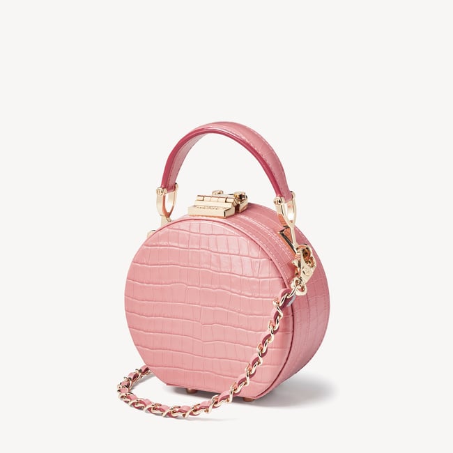 Micro Hat Box Deep Shine Cherry Blossom Small Croc