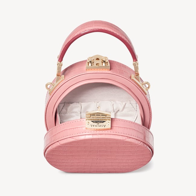Micro Hat Box Deep Shine Cherry Blossom Small Croc