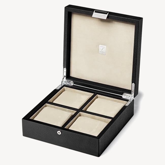 Reporter Four Piece Watch Box Black Pebble