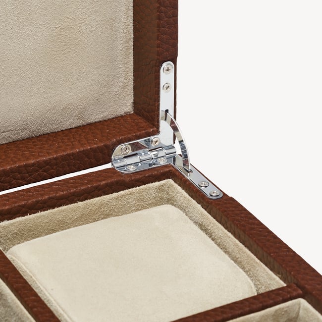 Reporter Four Piece Watch Box Tobacco Pebble