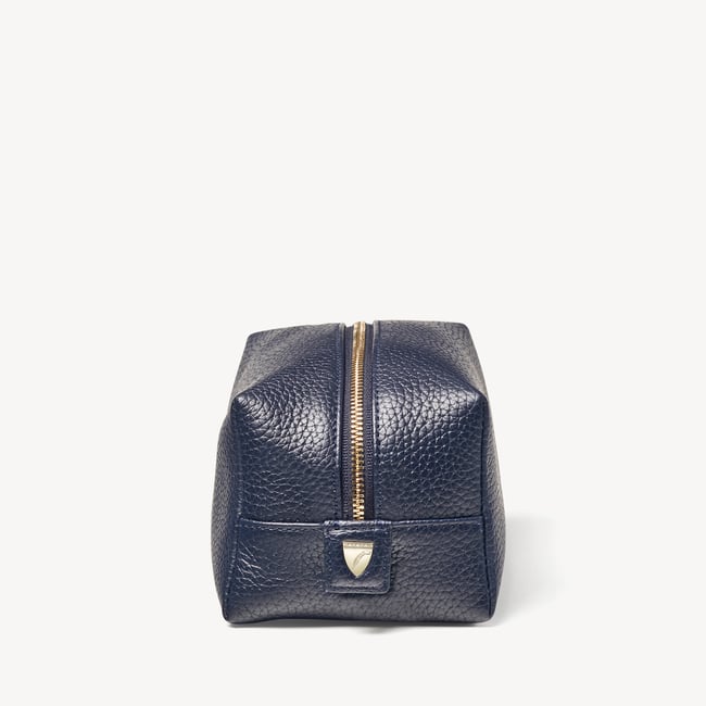 London Makeup Bag Navy Pebble