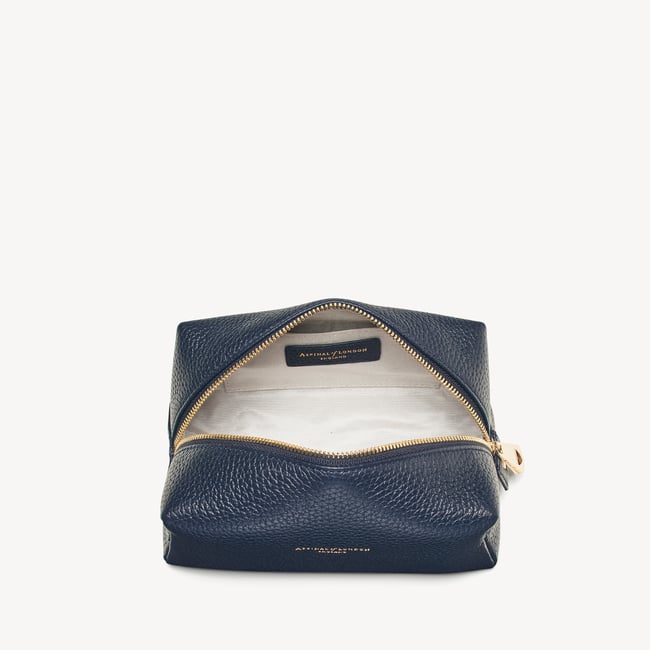 London Makeup Bag Navy Pebble