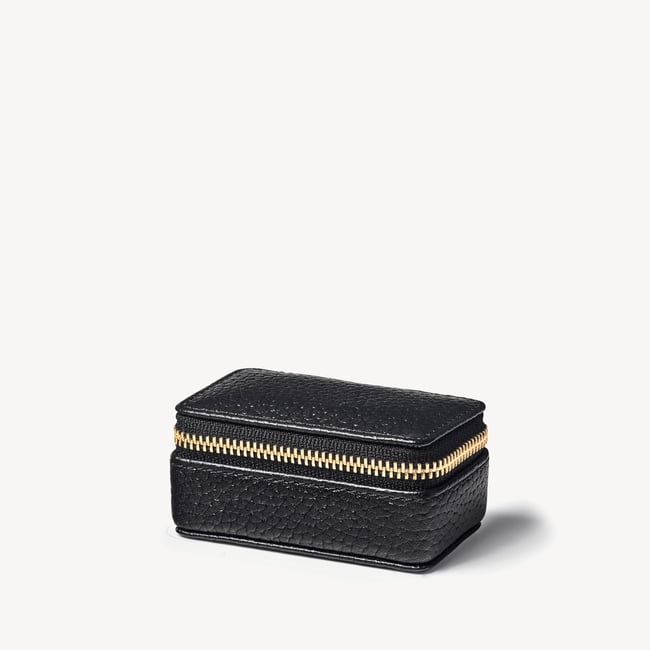 Small Travel Jewellery Case Black Pebble
