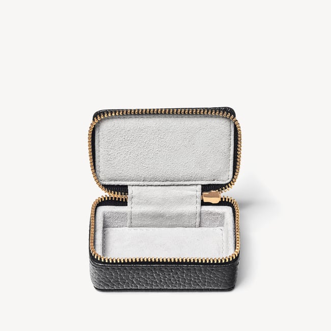 Small Travel Jewellery Case Black Pebble