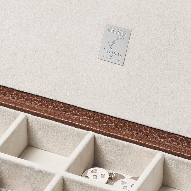 Men's Cufflink Box Tobacco Pebble
