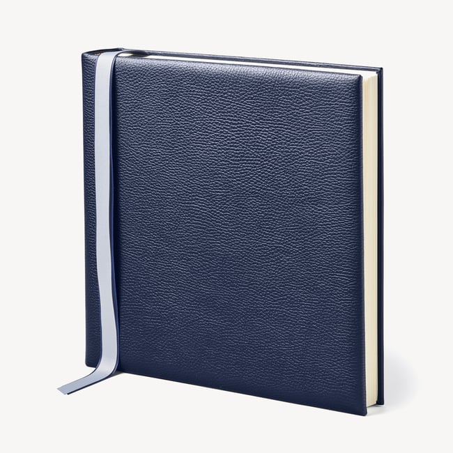 12-inch Leather Photo Album Navy Pebble