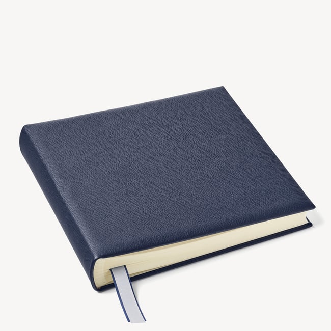 12-inch Leather Photo Album Navy Pebble