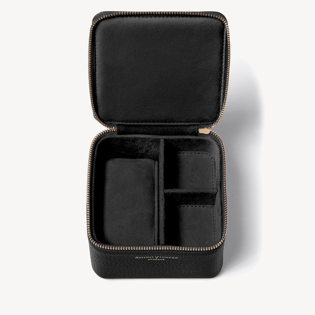 Travel Watch & Ring Box Black Pebble