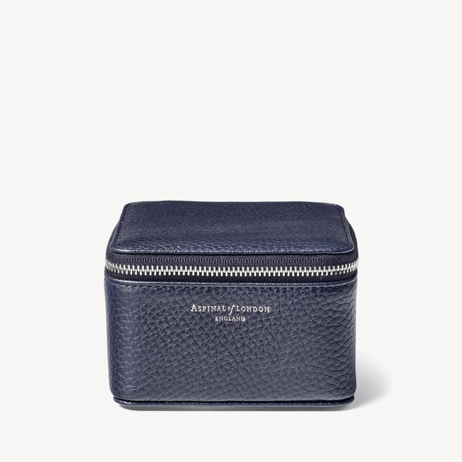 Travel Watch & Ring Box Navy Pebble