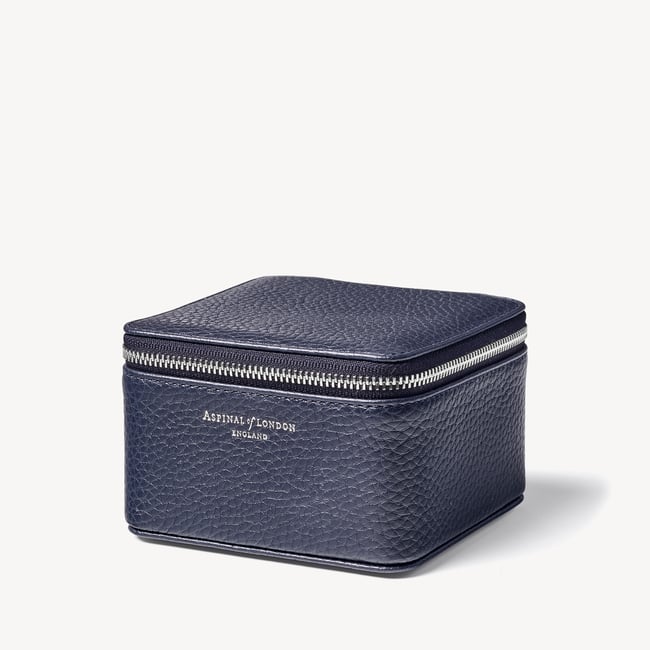 Travel Watch & Ring Box Navy Pebble