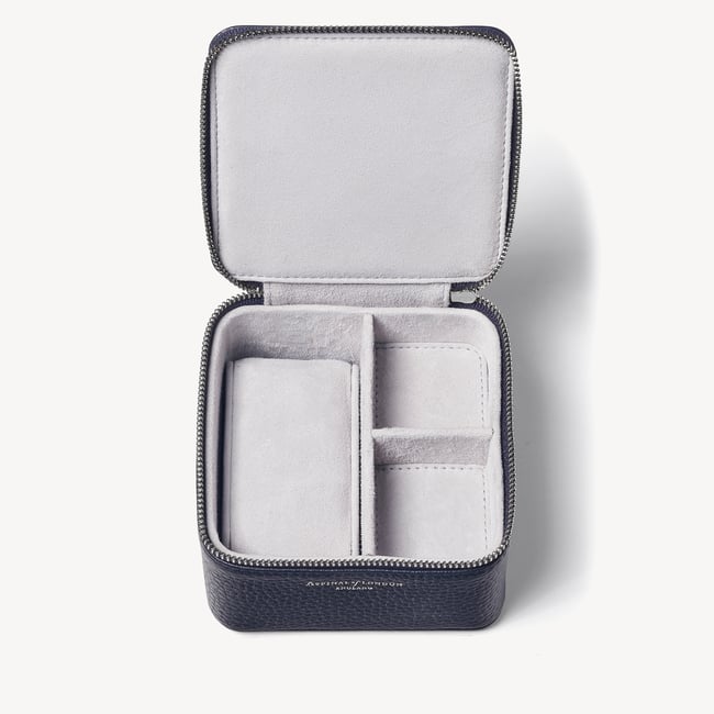 Travel Watch & Ring Box Navy Pebble