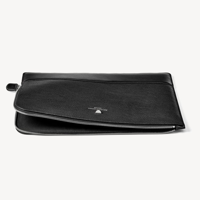 City Leather Folio Case Black Pebble