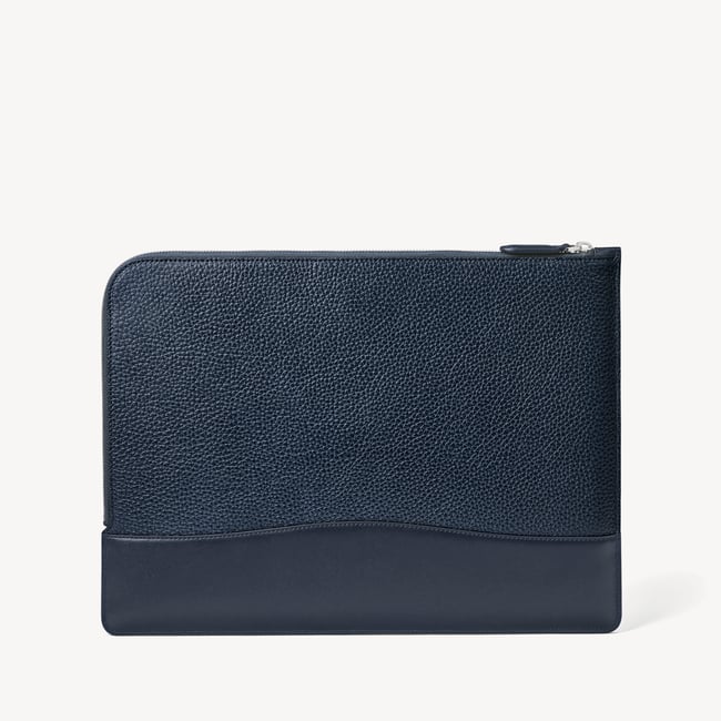 City Leather Folio Case Navy Pebble