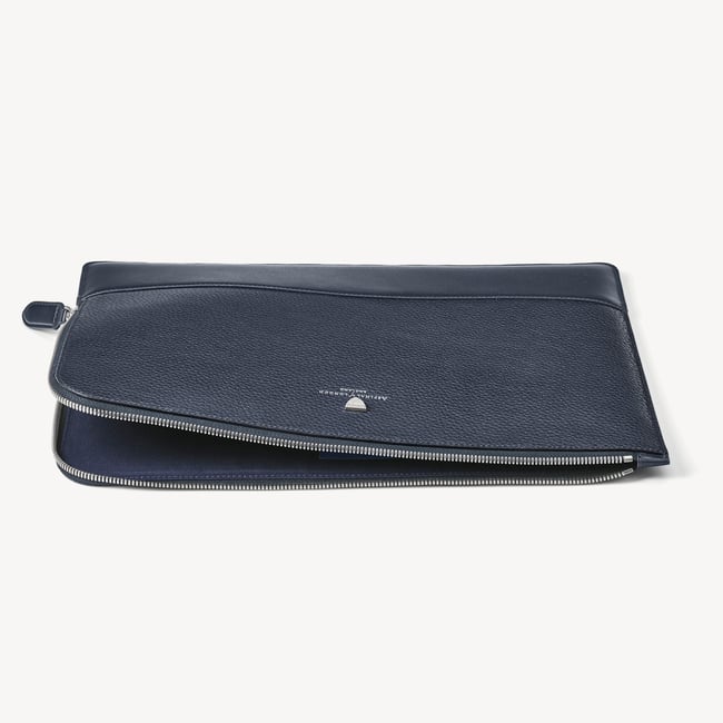 City Leather Folio Case Navy Pebble