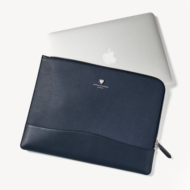 City Leather Folio Case Navy Pebble