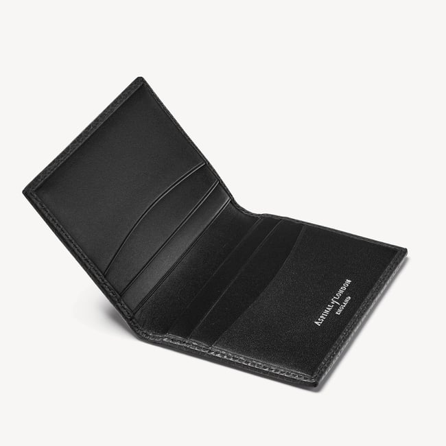 Double Fold Credit Card Holder Black Pebble