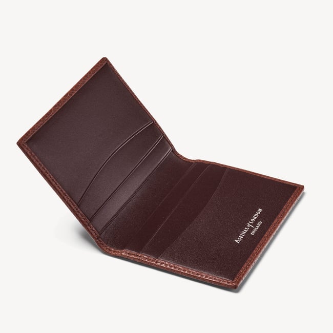 Double Fold Credit Card Holder Tobacco Pebble