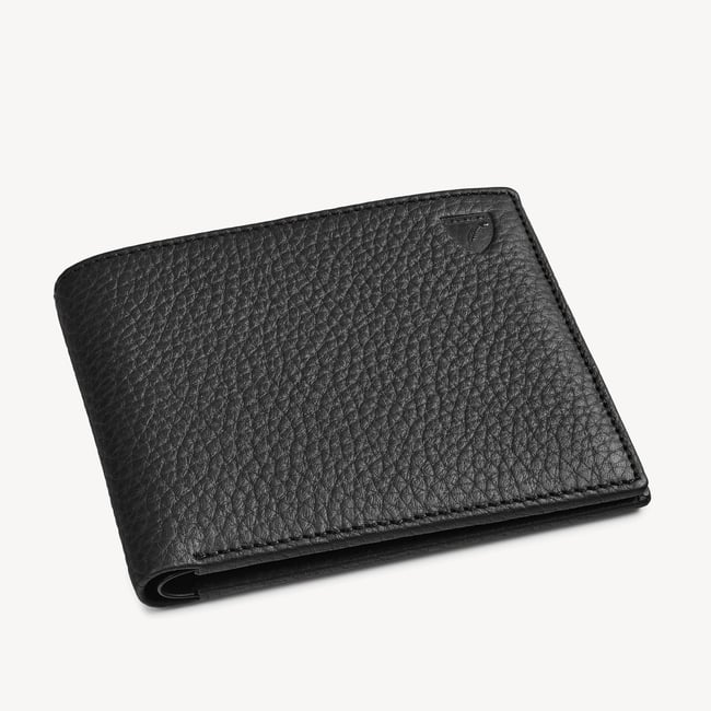 8 Card Billfold Wallet Black Pebble