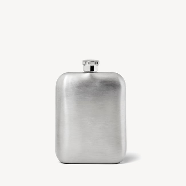 5oz Hip Flask with Leather Pouch Black Pebble