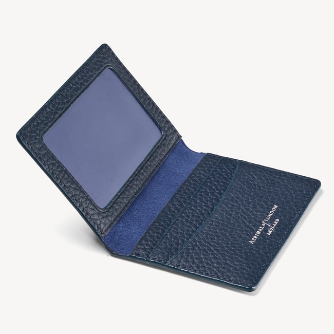 ID & Travel Card Case Navy Pebble
