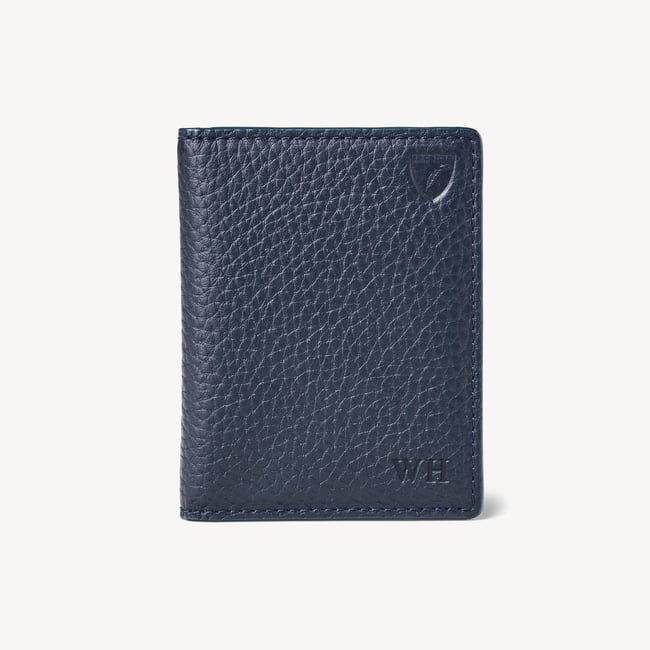 ID & Travel Card Case Navy Pebble