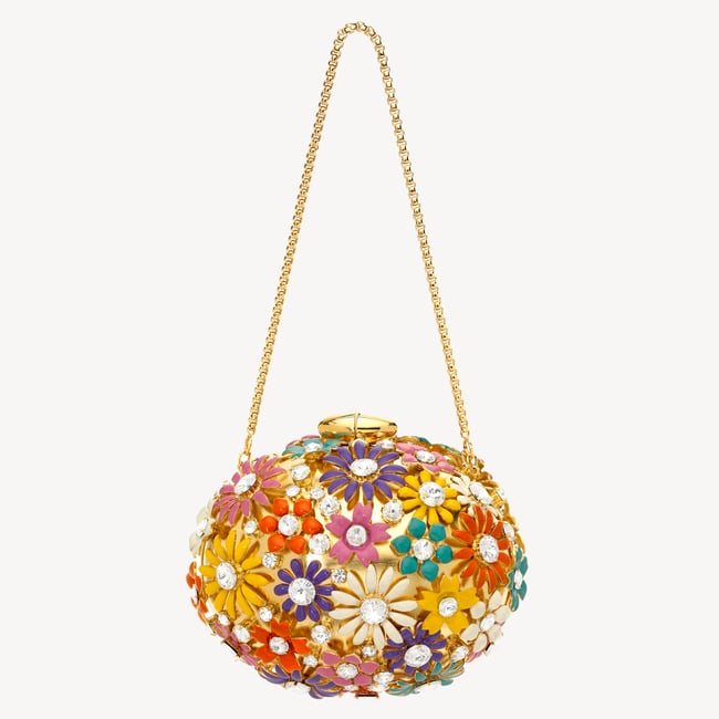 Embellished Floral Clutch Multi Coloured Enamel
