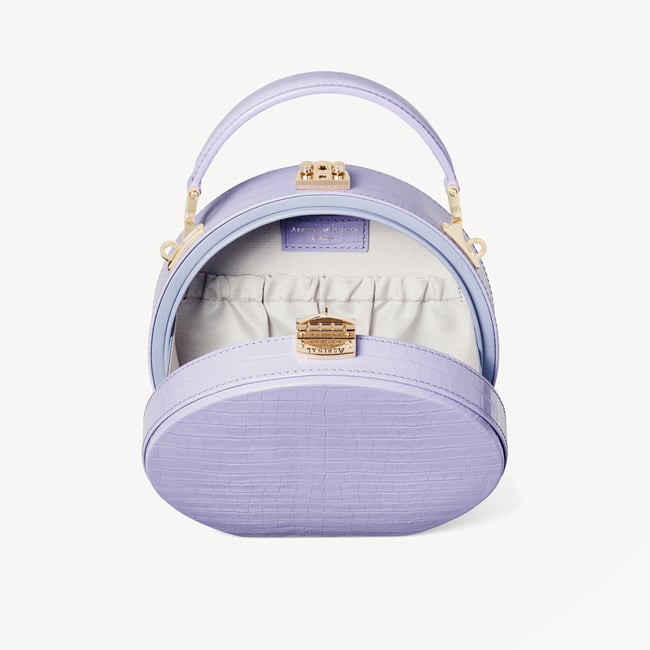 Hat Box Deep Shine English Lavender Small Croc
