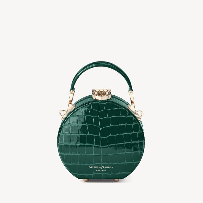 Micro Hat Box Evergreen Patent Croc