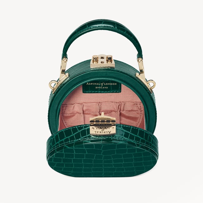 Micro Hat Box Evergreen Patent Croc