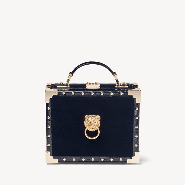 Trunk Signature Lion's Head & Black Velvet with Studs
