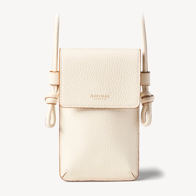 Ella Crossbody Phone Pouch Ivory Pebble