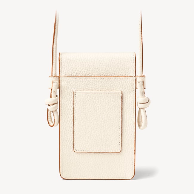 Ella Crossbody Phone Pouch Ivory Pebble