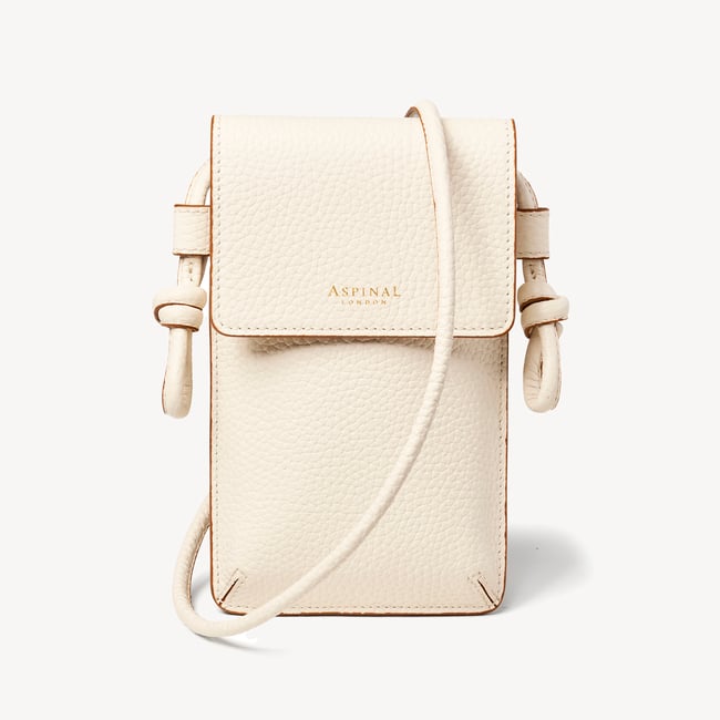 Ella Crossbody Phone Pouch Ivory Pebble