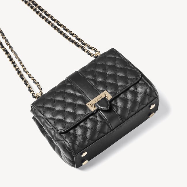 Lottie Black Quilted Kaviar